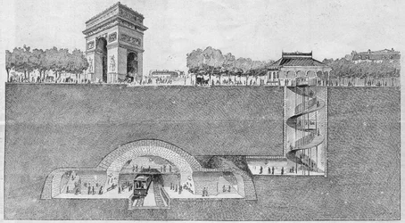A estação de metro "Etoile" em Paris. Gravação a partir de 1895.