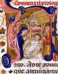 A natividade. O manuscrito do século XV.