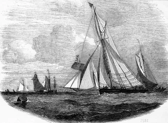 As regatas de Cowes em 1851 - gravura, Bibl. des Arts deco.