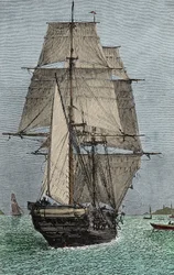 O navio "Beagle" (expedição em que Darwin participou como naturalista