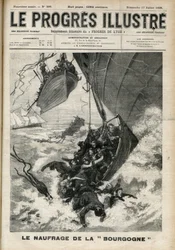 O naufrágio do Transatlântico A Gravura "Borgonha" em "O ilustre progresso" de julho de 1898.