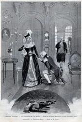 Ilustres do teatro - "Le collier de la Reine" (Acontecimento) drama de Pierre Decourcelle de Alexandre Dumas pere - peça "Le collier de la Reine" em 5 actos e 13 pinturas, Paris, 31 de Janeiro de 1895, Theatre de la Porte-Saint-Martin