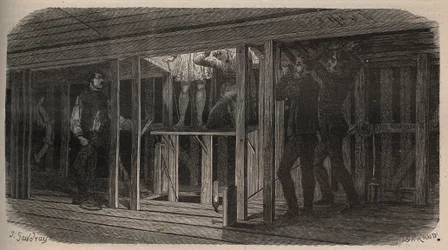 Truques de teatro - engolir - gravura de 1875