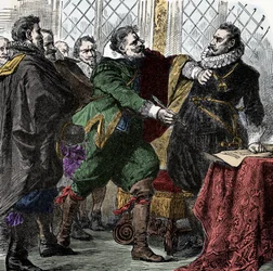 Guerra dos Trinta Anos: Assine, Nandel! - Guerra dos Trinta Anos (1618-1648): O Conde Paul Jakob von Starhemberg (1560-1635) pede ao Imperador Fernando II (1578-1637) que assine um acordo para restaurar a paz em Boheme.