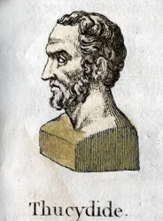 Tucídides (cerca de 465-AD 395 a.C.), historiador grego. gravura de 1822.