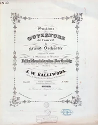 Página de título da partitura musical de ouverture n°11 de Kalliwoda