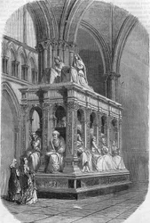 Túmulo de Luís XII Rei de França (1462-1515) e Ana de Bretanha (1477-1514). Gravura do século XIX.