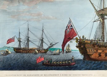 Transferência de Napoleão 1 de Bellerophon para Northumberland em 8 de agosto