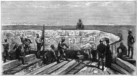 Transporte do obelisco conhecido como "Aiguille de Cleopatre" do Egipto para a Inglaterra