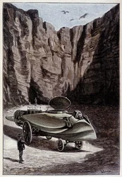 Veículo "fusiforme" - em "The Master of the World", de Jules Verne, de Roux