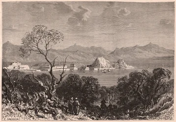 Vista de Corfu durante o século XIX