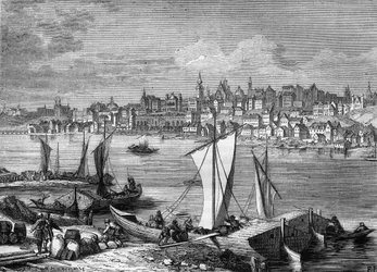 Vista da cidade de Varsóvia, na Polónia, em 1812.