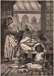 Vista, de, um, harem, em, tetouan, marrocos