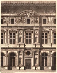 Vista, parte, frente, pátio, louvre, paris, frança