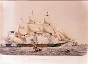 Vista da American Clipper Electric. Litografia de 1854