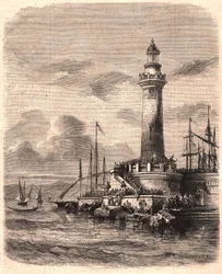 Vista do Farol do Ponto de Joliette em Marselha no século XIX