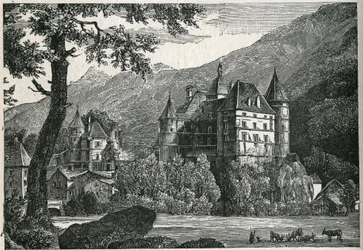 Vista do castelo de Vizille em Isere.