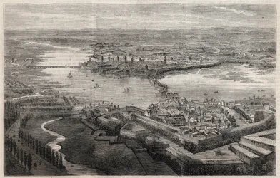 Vista da cidade de Mântua (Mantova, Mântua) no século XIX
