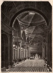 Vista do interior da Igreja da Madeleine em Paris em 1843, pouco depois de aberto para culto