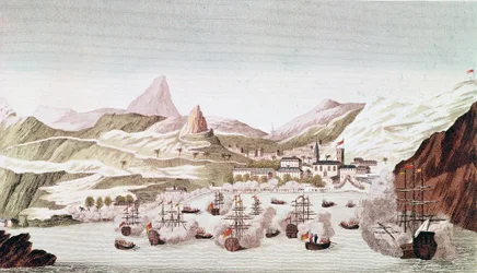 Vista da ilha Santa Helena (gravura