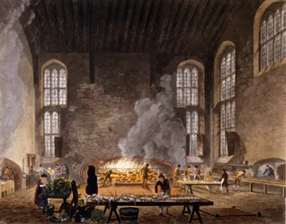 Vista das cozinhas da Christ Church, Universidade de Oxford. 1850