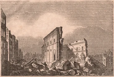 Vista, de, a, ruínas, de, st paul, após, a, 1755, terremoto, lisboa, portugal