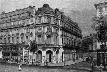 Vista do teatro do Vaudeville em Paris.