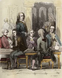 Voltaire no café Procope em Paris