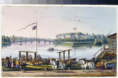 Vista do Palácio das Ilhas Kamenny em São Petersburgo (Álbum de Marie Taglioni