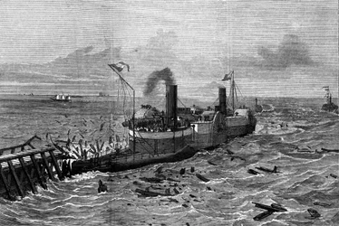 barco concebido contra os enjoos por Henry Bessemer (1813-1898).
