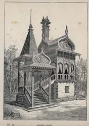 maison russe - Casa Russa - gravura de 1889 em "Histoire de habitation humaine à l