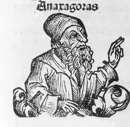 retrato de Anaxágoras de Clazomenes. em grego Anaxágoras filósofo grego (500 a 428 a.C.) século XIX (gravura)