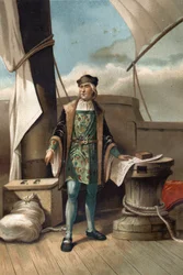 retrato de Cristóvão Colombo em italiano Cristoforo Colombo Navegador de origem genovesa (Génova