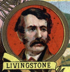 retrato de David Livingstone (1813-1873) missionário e explorador escocês. Cromolitografia do final do século XIX.