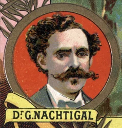 retrato do doutor Gustave Nachtigal, médico alemão do século XIX.