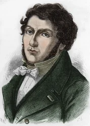 Retrato de Jean François (Jean-Francois) Champollion chamado Champollion o Jovem Egiptólogo Francês (1790 a 1832).