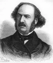 retrato de Jules François Simon Suisse, conhecido como Jules Simon. Político francês (1814 a 1896).