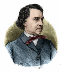 retrato de Louis Blanc, político e historiador francês (1811-1882).