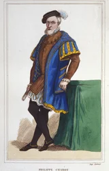 retrato de Philippe de Chabot, seigneur de Brion, Almirante da França (1480 a 1543). gravura de 1830