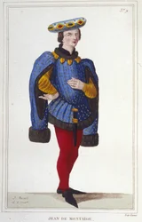 retrato de ou Jean de Montaigu. estadista francês (1349 a 1409). Superintendente de Finanças em 1388. gravura de 1830.