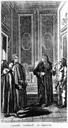 a prisão do libertino Giacomo Casanova (1725-1798) aventureiro e escritor italiano. A gravura do século XIX