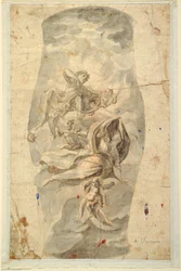 Desenho, Desenho de teto com Apolo, ca. 1780