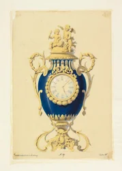 Desenho, Relógio numa Porcelana, ca. 1855