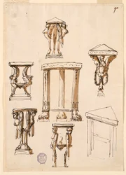 Desenho, Mesas de consola, ca. 1800