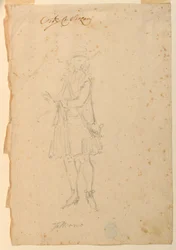 Desenho, Desenho de Figurinos: Um Homem do Mundo para um Ballet, ca. 1720