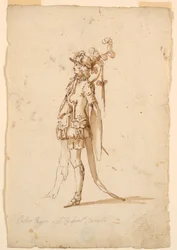 Desenho, Desenho de Figurinos: Uma página para um ballet, ca. 1720