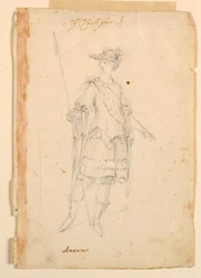 Desenho, Desenho de Figurinos: América para um Ballet, ca. 1720