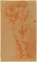 Desenho, Estudo de Contraprova de uma Mulher Nua, início do século XVII