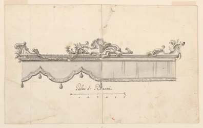 Desenho, Crista de um dossel (V: esboços de figuras), ca. 1750-75