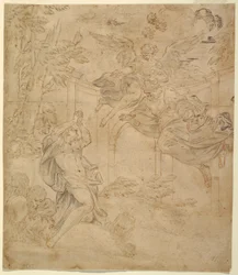Desenho, Daniel na cova do leão, ca. 1630-40
